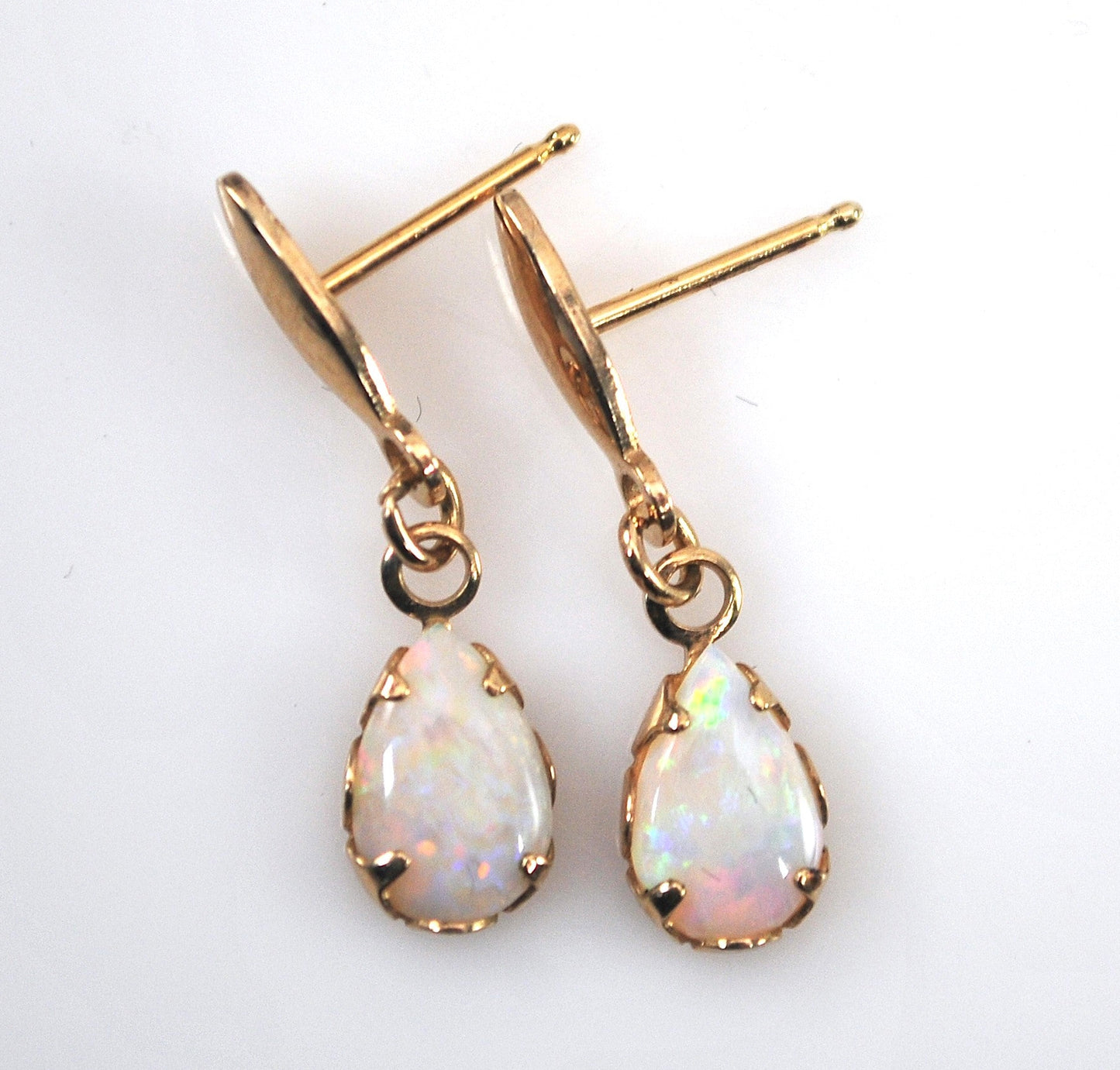 SMALL Vintage Gold Filled Opal Earrings