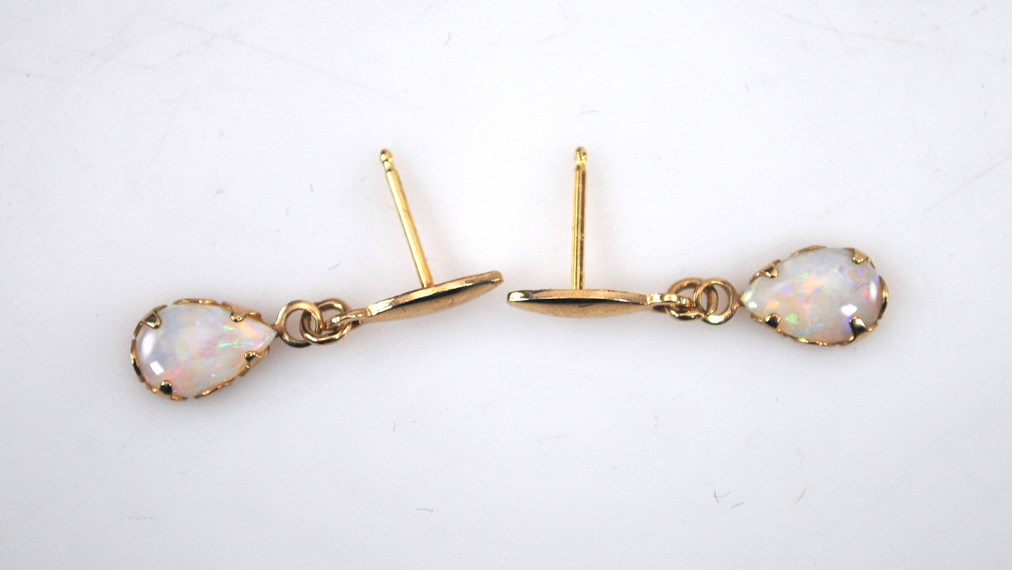 SMALL Vintage Gold Filled Opal Earrings