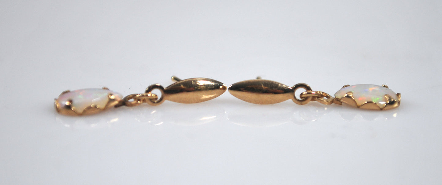 SMALL Vintage Gold Filled Opal Earrings