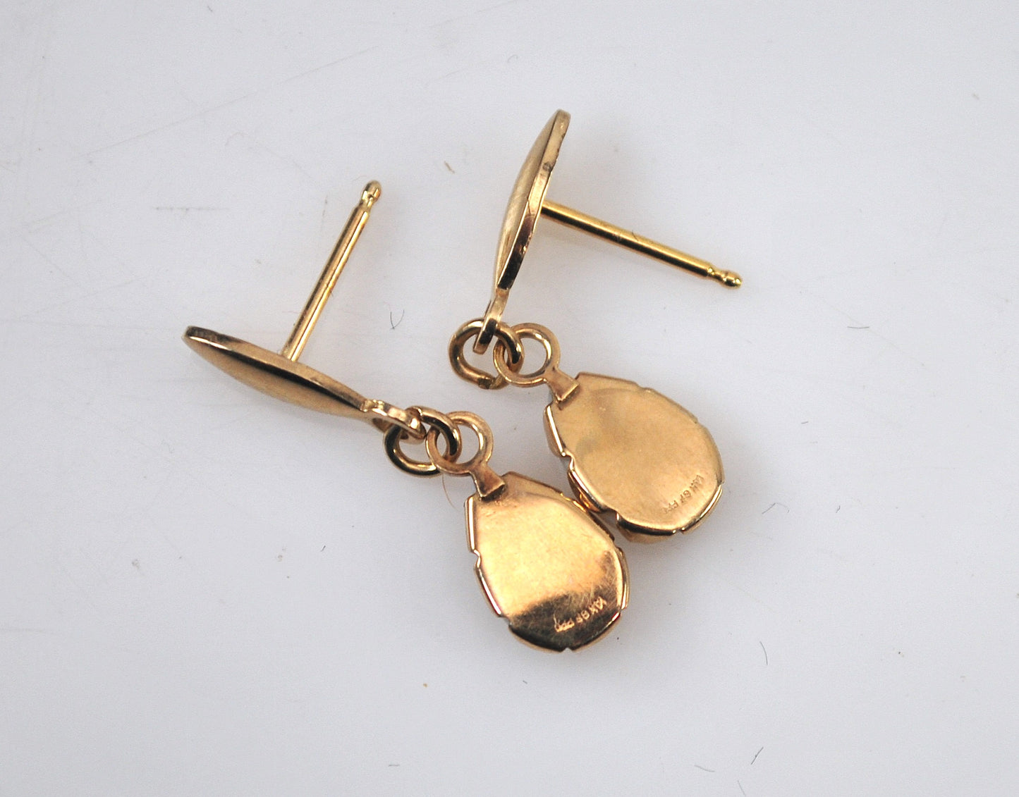 SMALL Vintage Gold Filled Opal Earrings