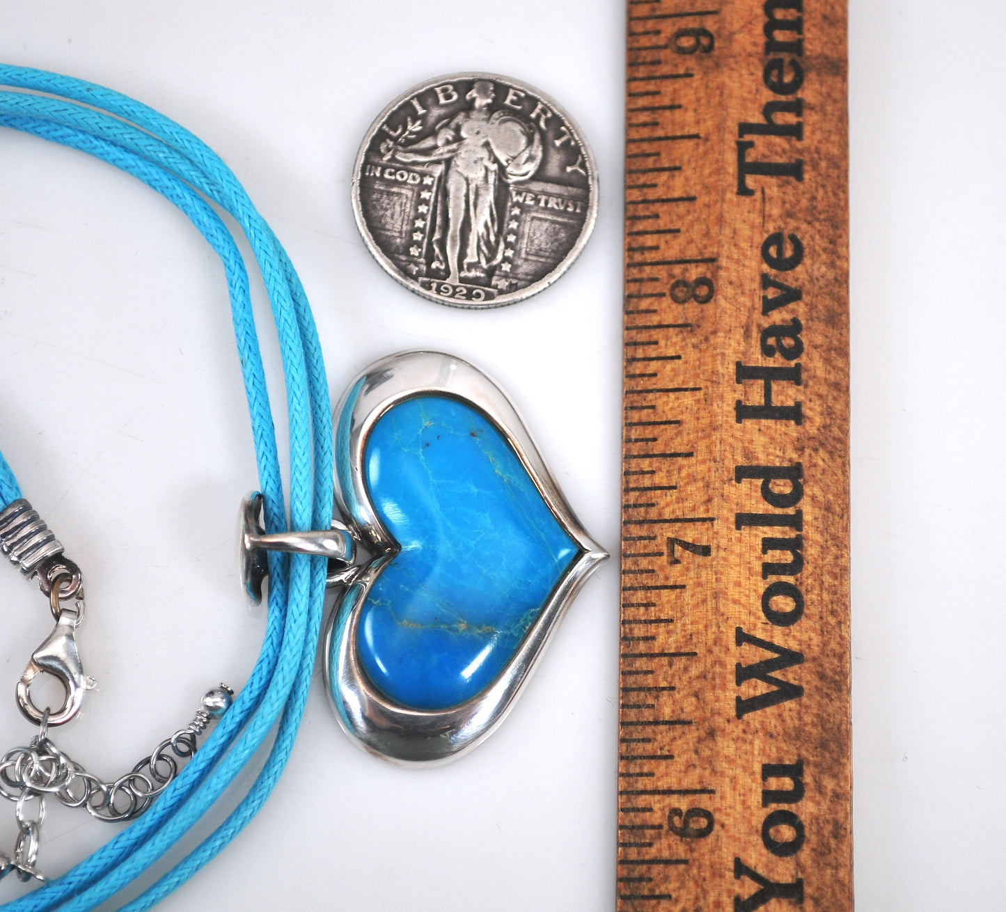 Sally C Treasures Sterling Silver Turquoise Heart Necklace