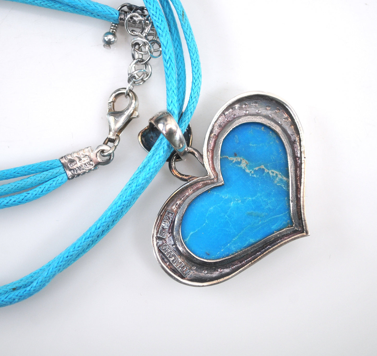 Sally C Treasures Sterling Silver Turquoise Heart Necklace