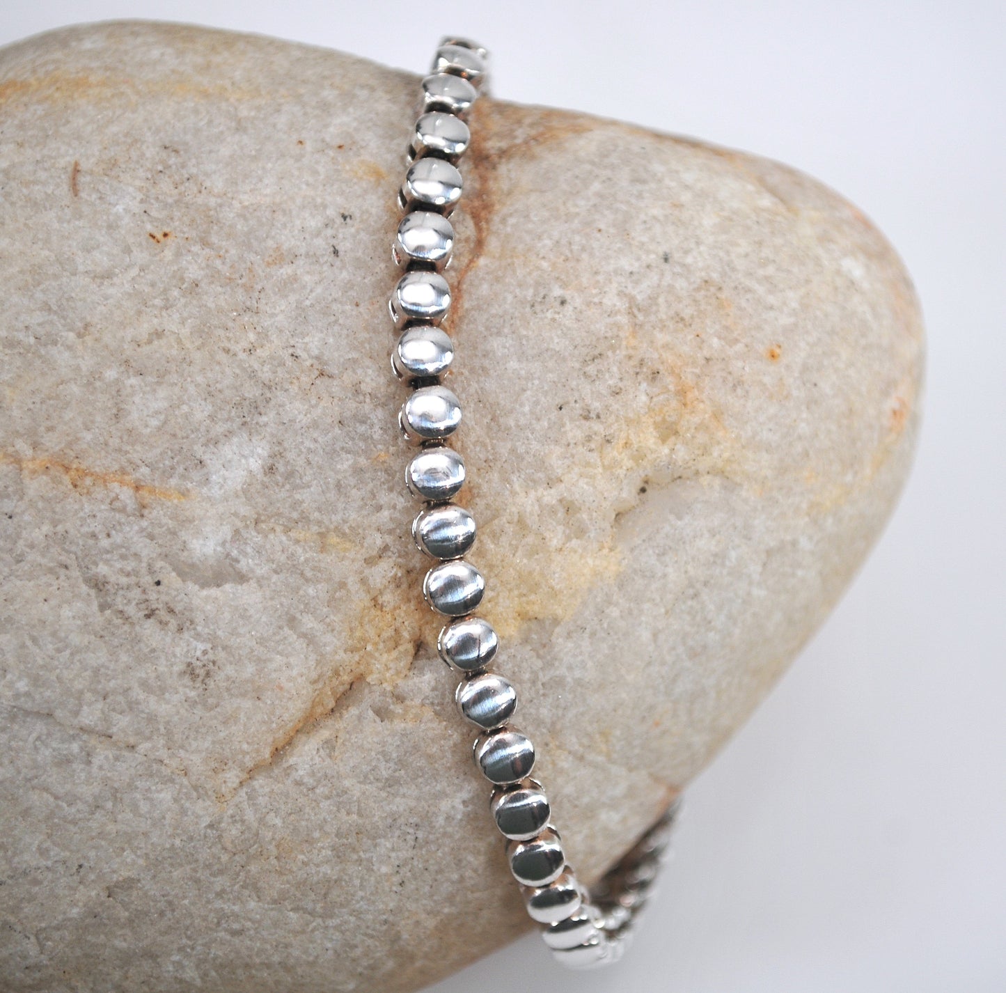 Sterling Silver Dome Link Bracelet