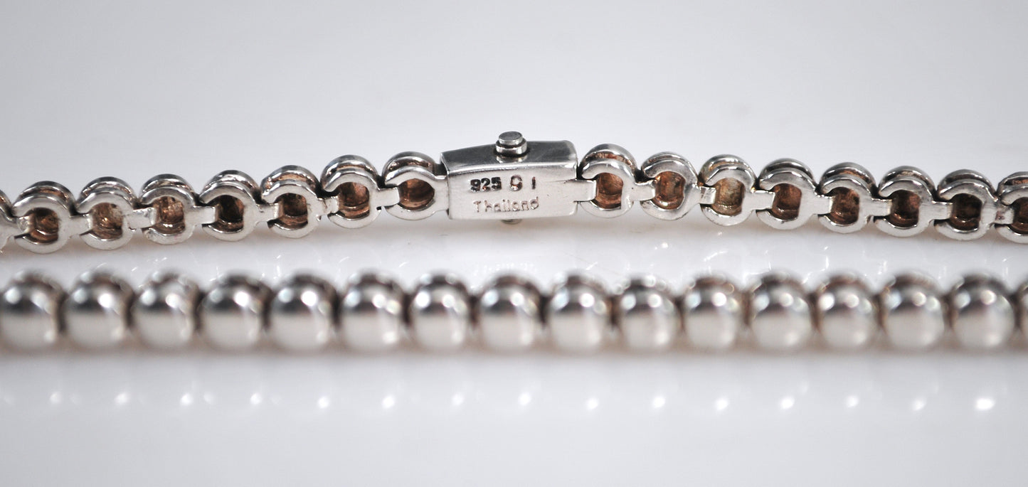 Sterling Silver Dome Link Bracelet