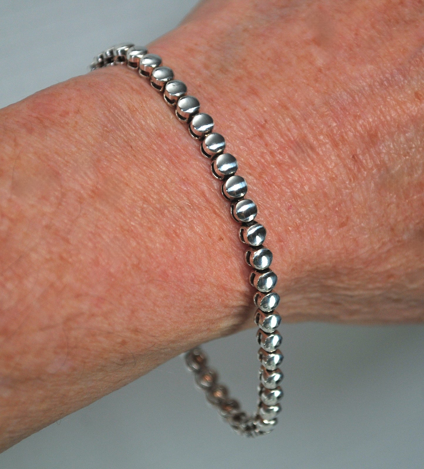 Sterling Silver Dome Link Bracelet