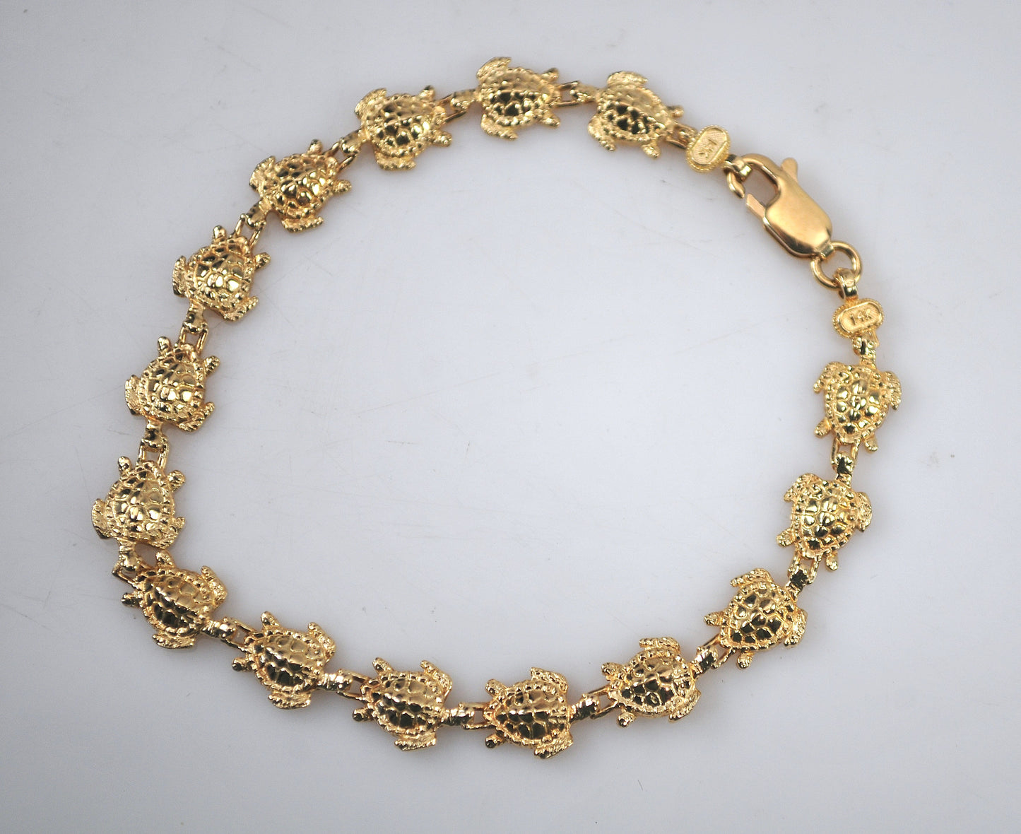 14K Gold Turtle Bracelet