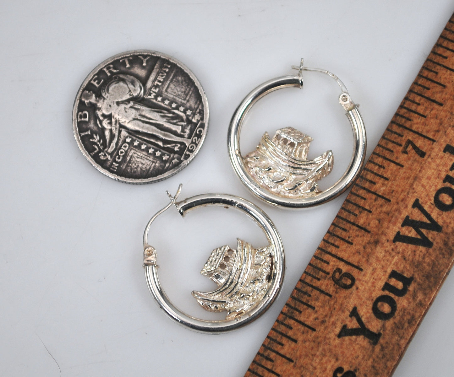 Noah's Ark Sterling Silver Hoop Earrings