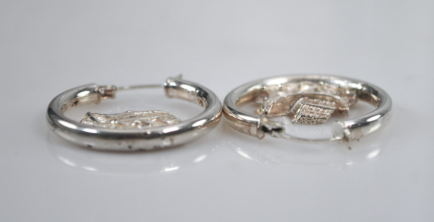 Noah's Ark Sterling Silver Hoop Earrings
