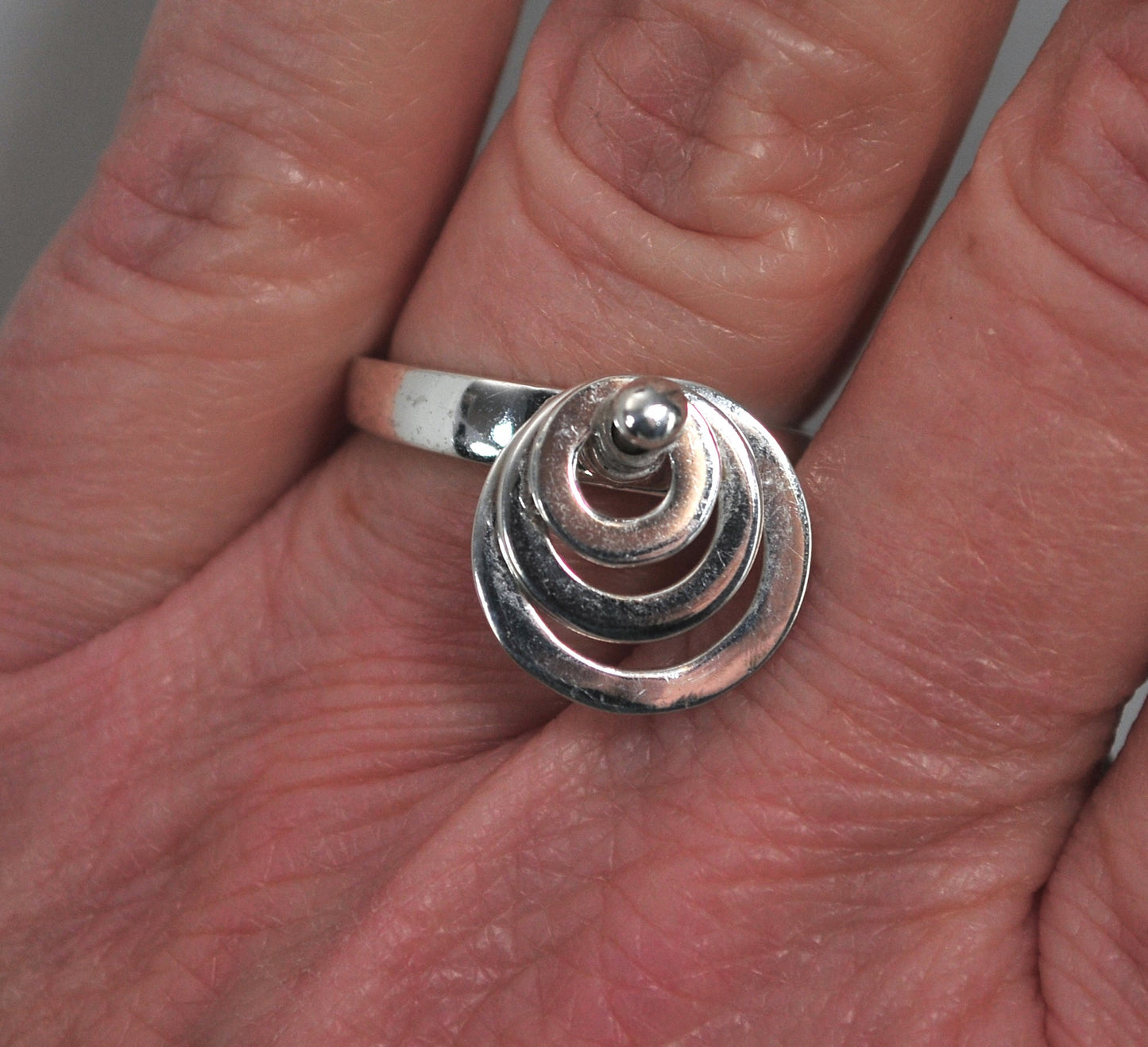 Sterling Silver Articulated Spinning Ring