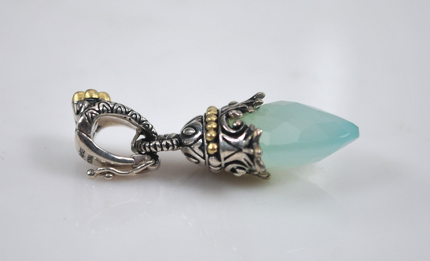 Barbara Bixby Sterling Silver 18K Gold Chalcedony Enhancer Pendant