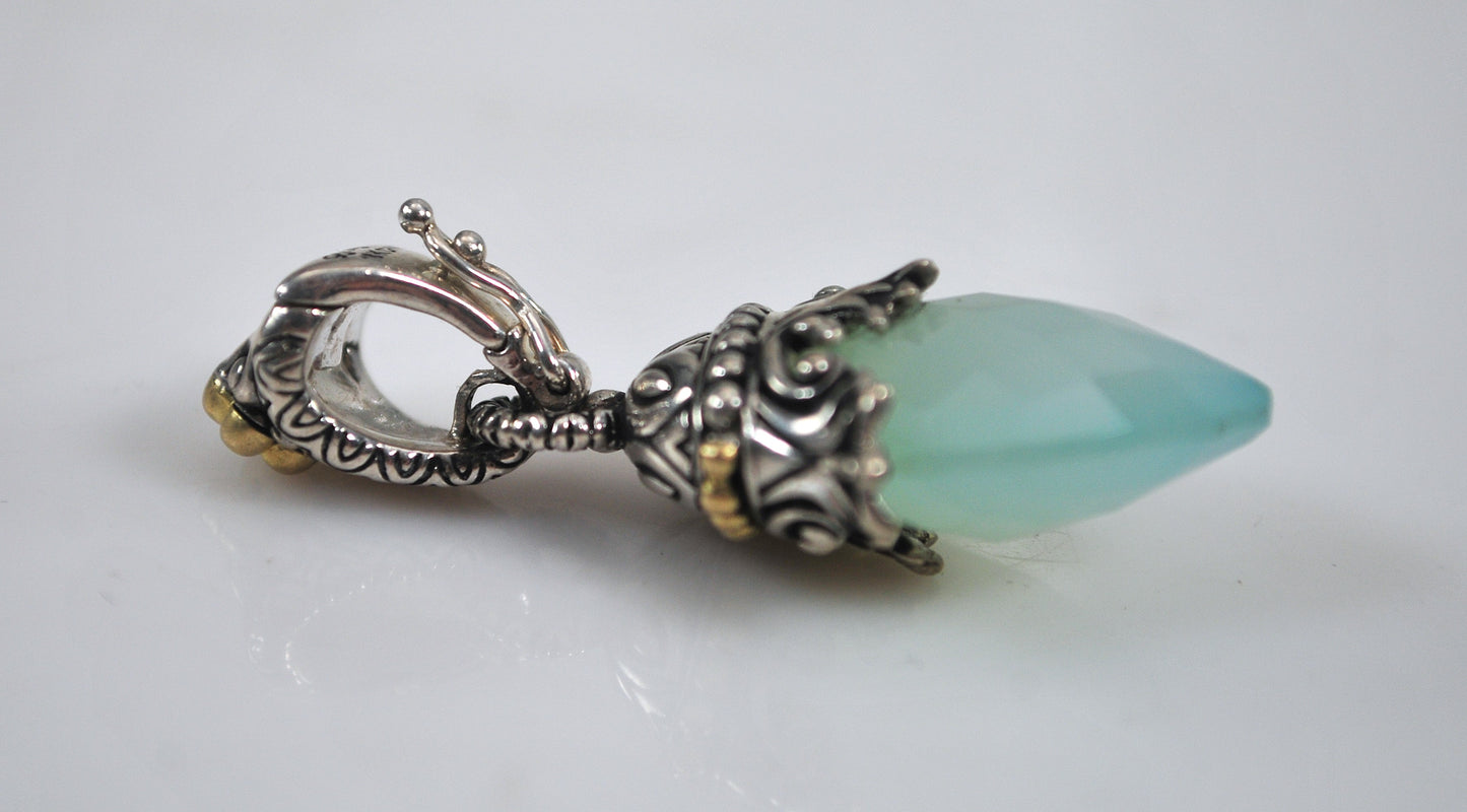 Barbara Bixby Sterling Silver 18K Gold Chalcedony Enhancer Pendant