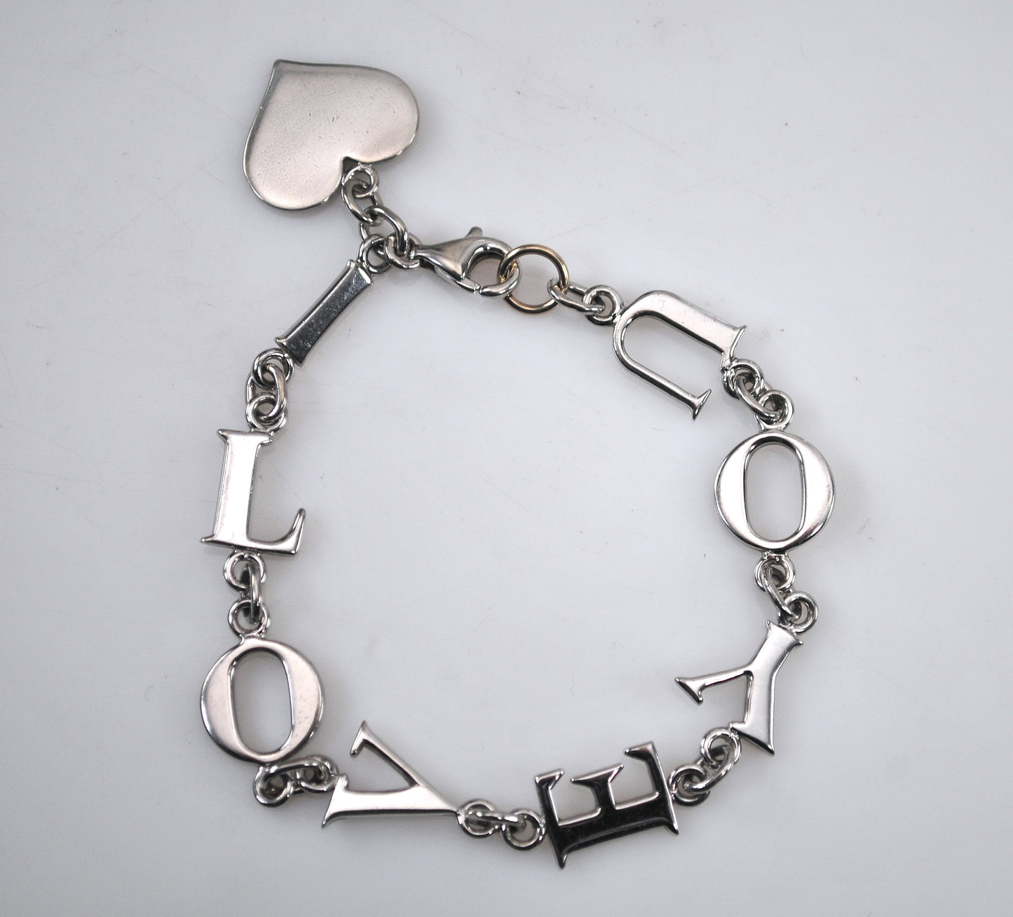 Sterling Silver I LOVE YOU Heart Bracelet