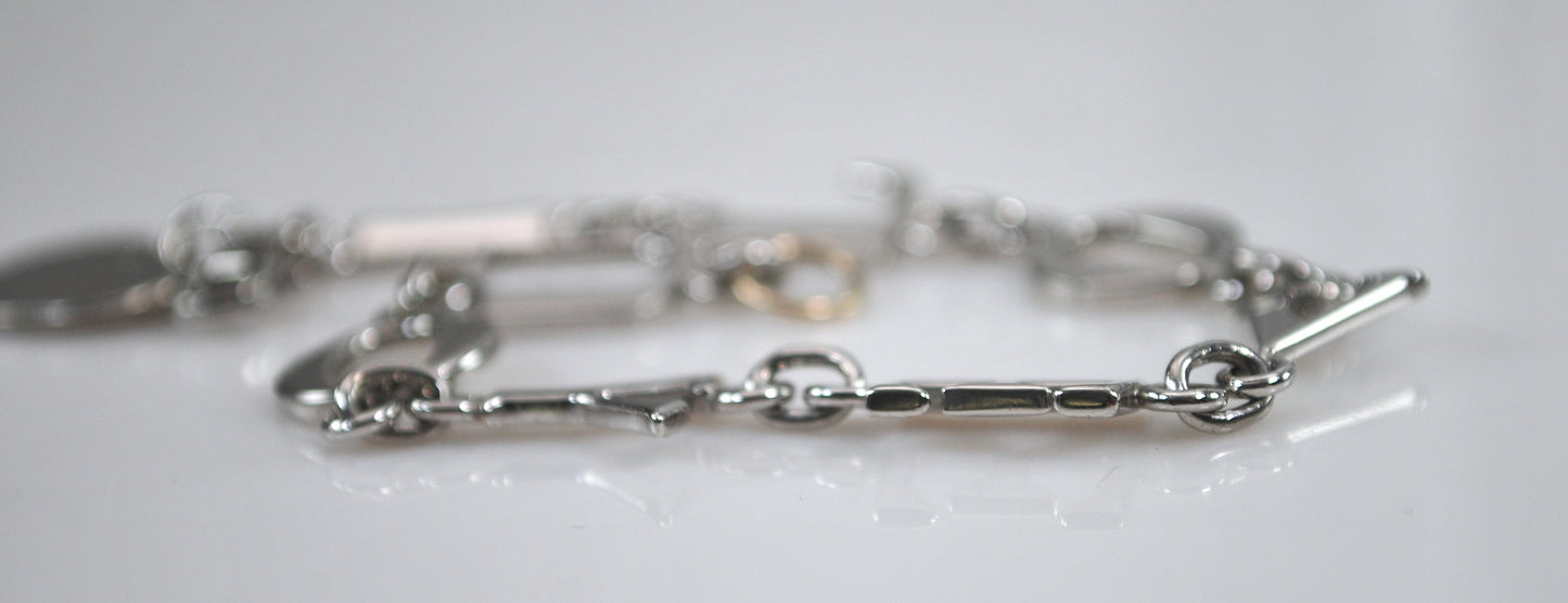 Sterling Silver I LOVE YOU Heart Bracelet