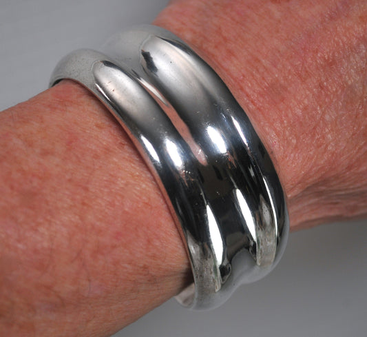 Taxco Sterling Silver Wide Cuff Bracelet