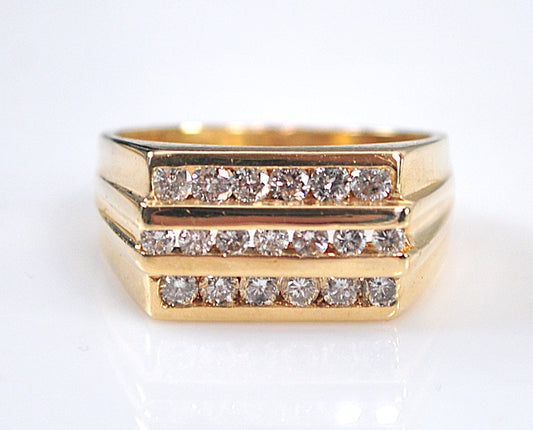 14K Gold Men's Diamond Ring