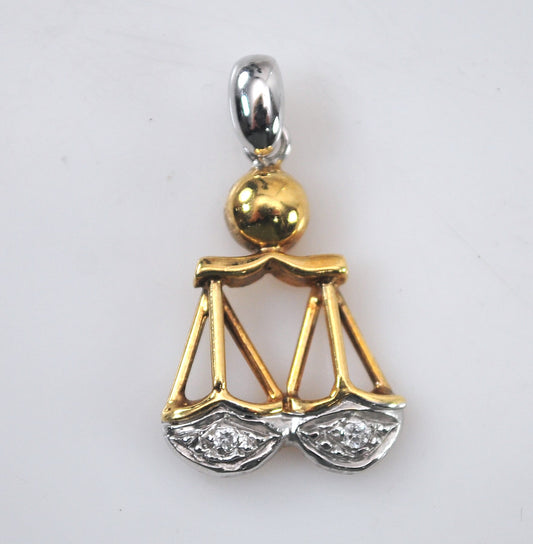18K Gold Vicenza Diamond Scales Pendant or Charm