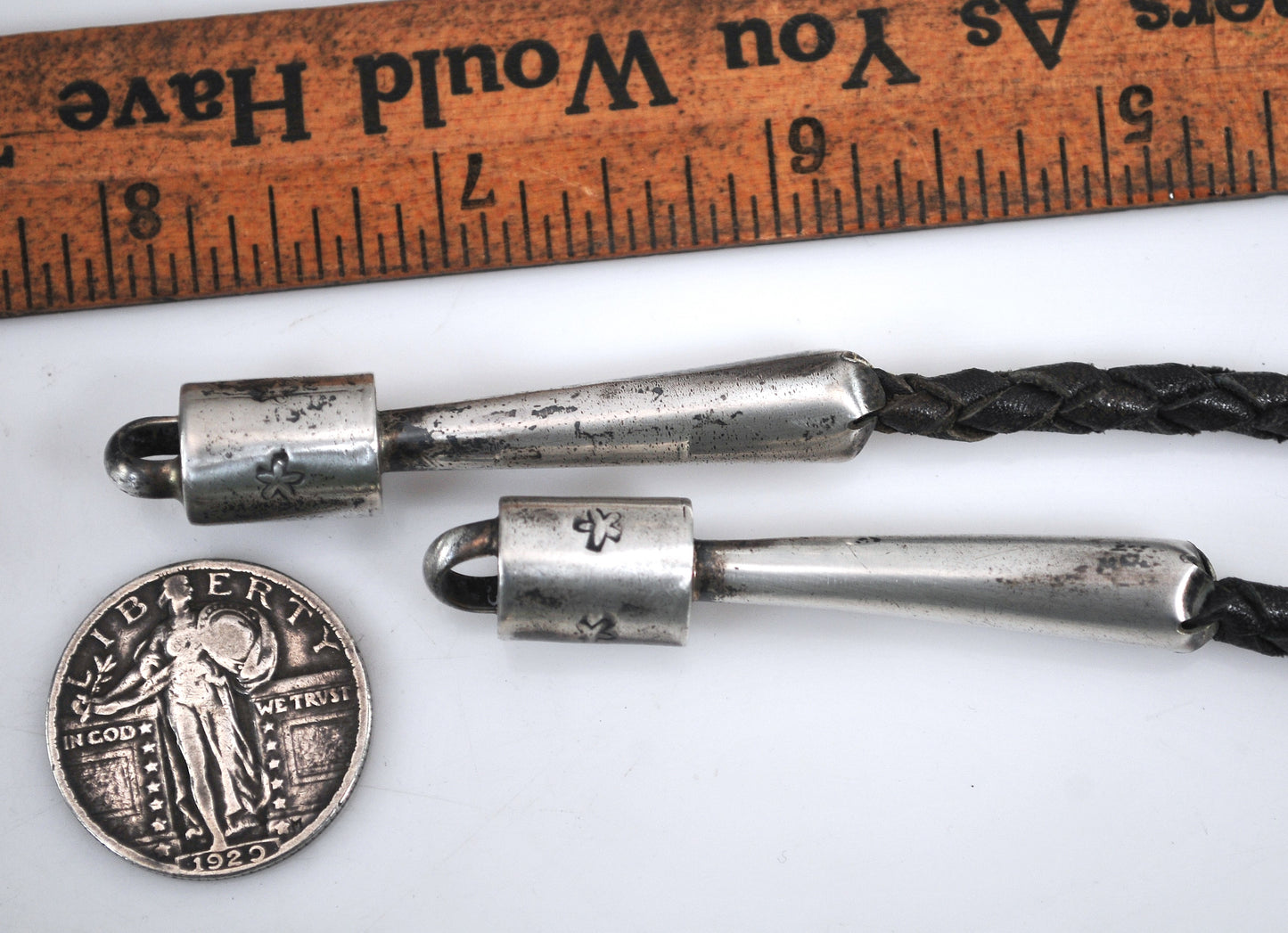 Signed Native American Sterling Silver Cardinal Inlay Bolo Tie