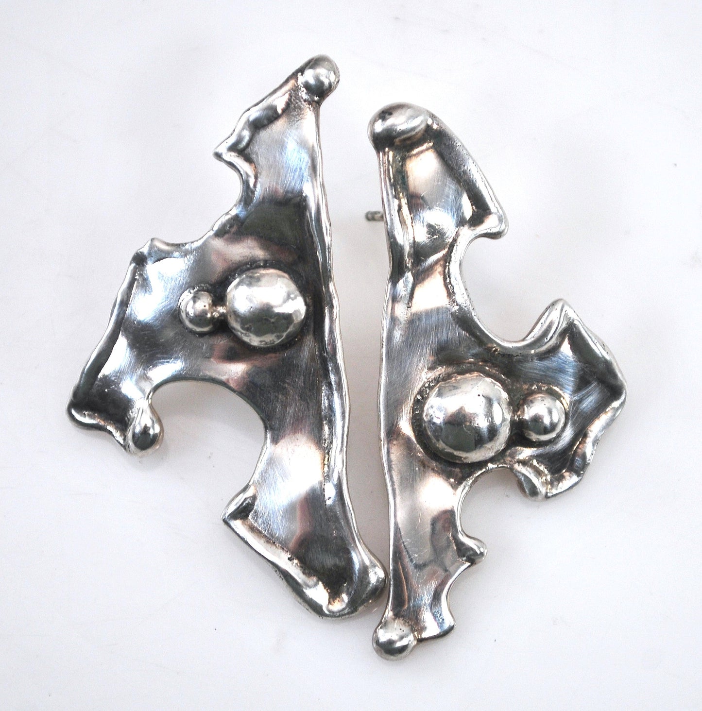 Handmade Sterling Silver Modernist Earrings