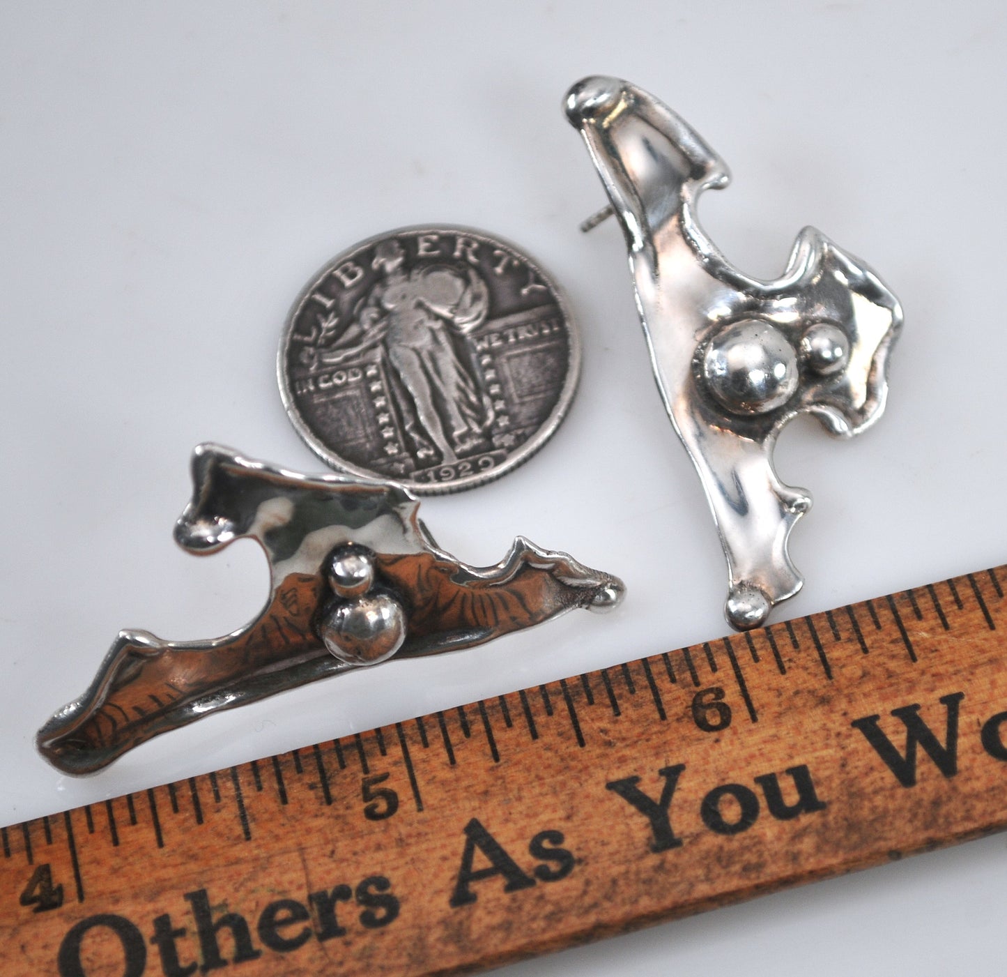 Handmade Sterling Silver Modernist Earrings