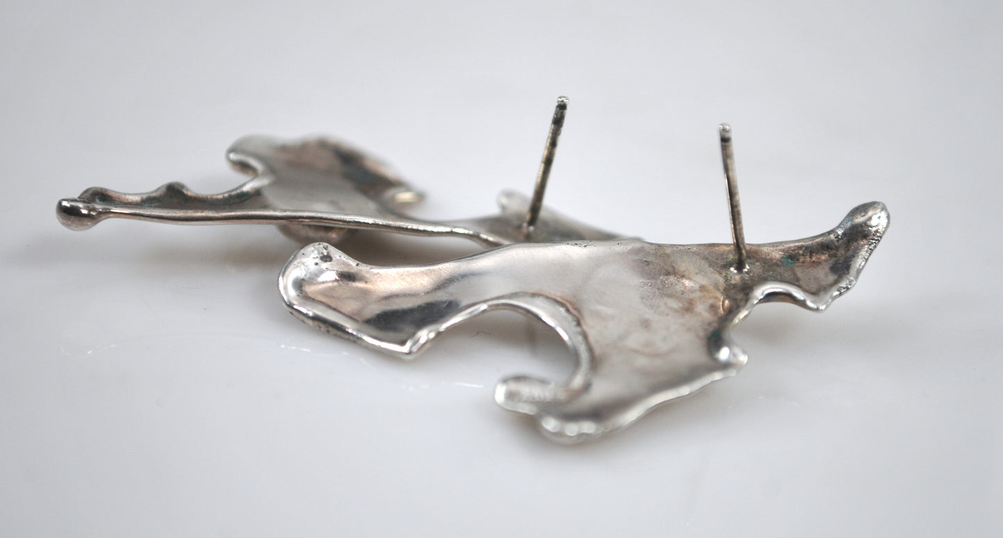 Handmade Sterling Silver Modernist Earrings