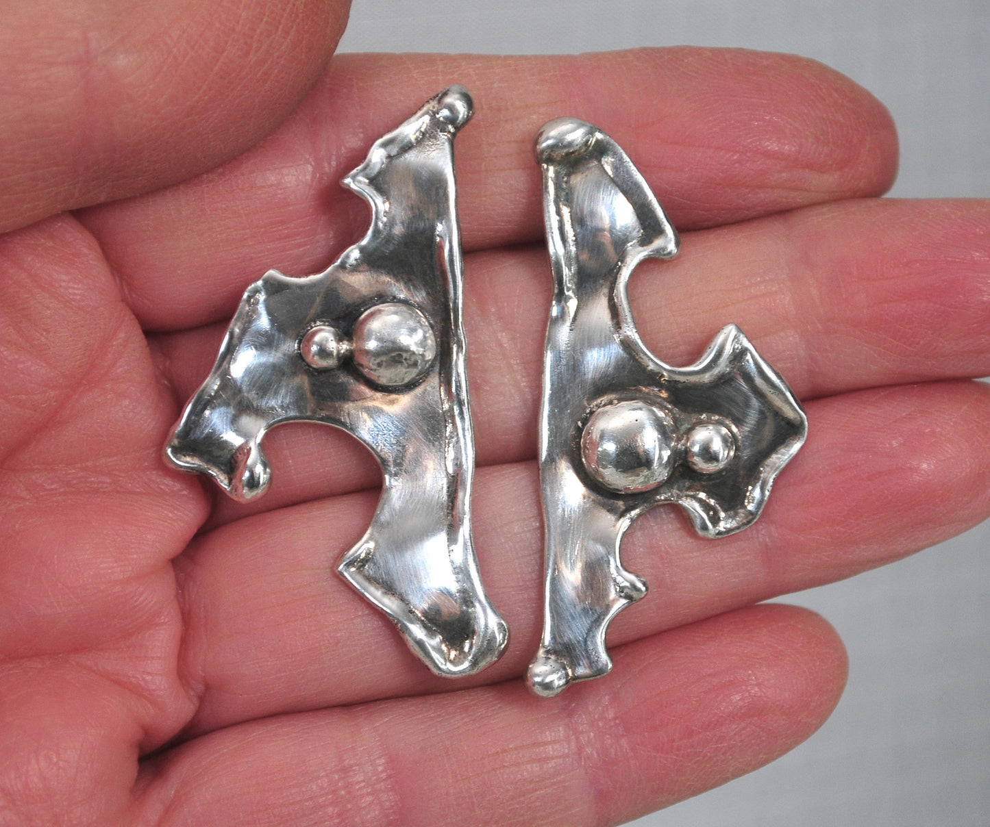 Handmade Sterling Silver Modernist Earrings