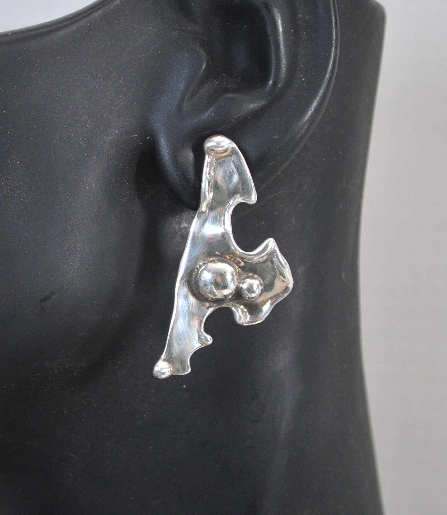 Handmade Sterling Silver Modernist Earrings