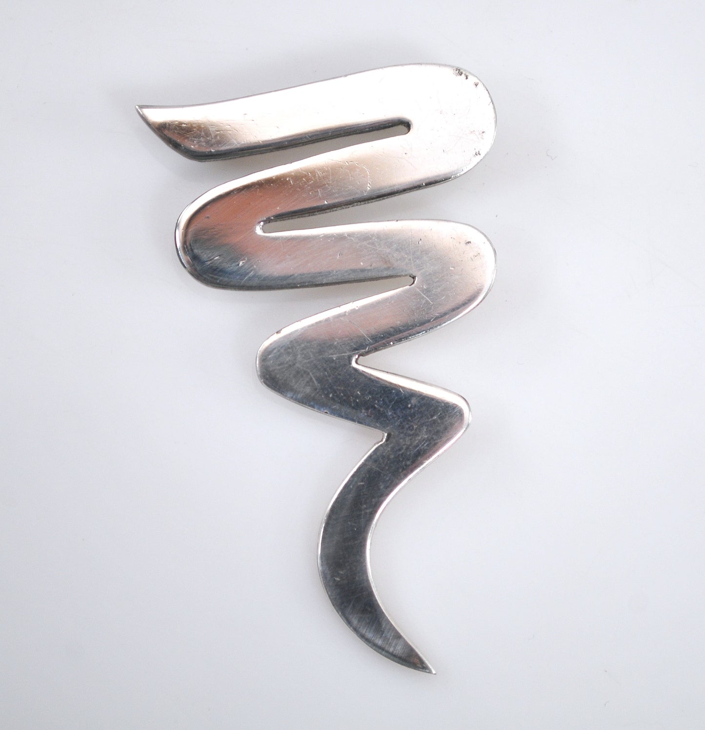 Large Vintage Taxco Sterling Silver Tornado Brooch Pendant