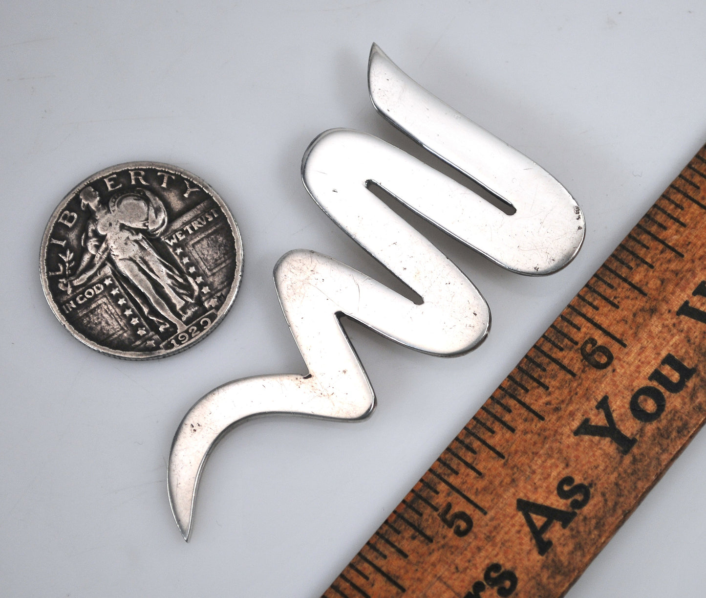 Large Vintage Taxco Sterling Silver Tornado Brooch Pendant