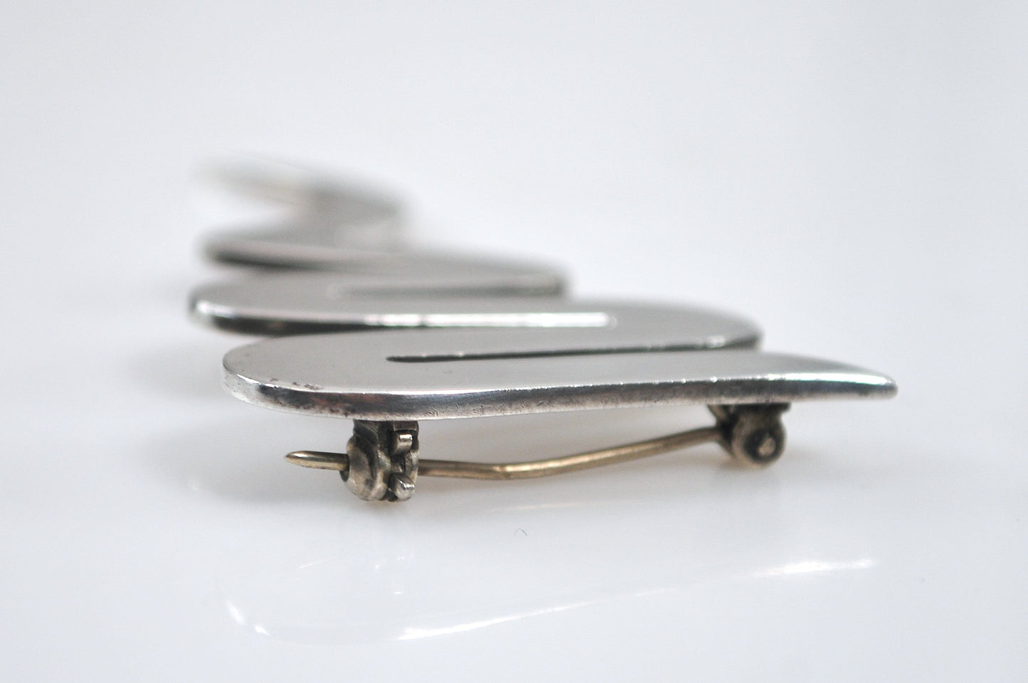 Large Vintage Taxco Sterling Silver Tornado Brooch Pendant