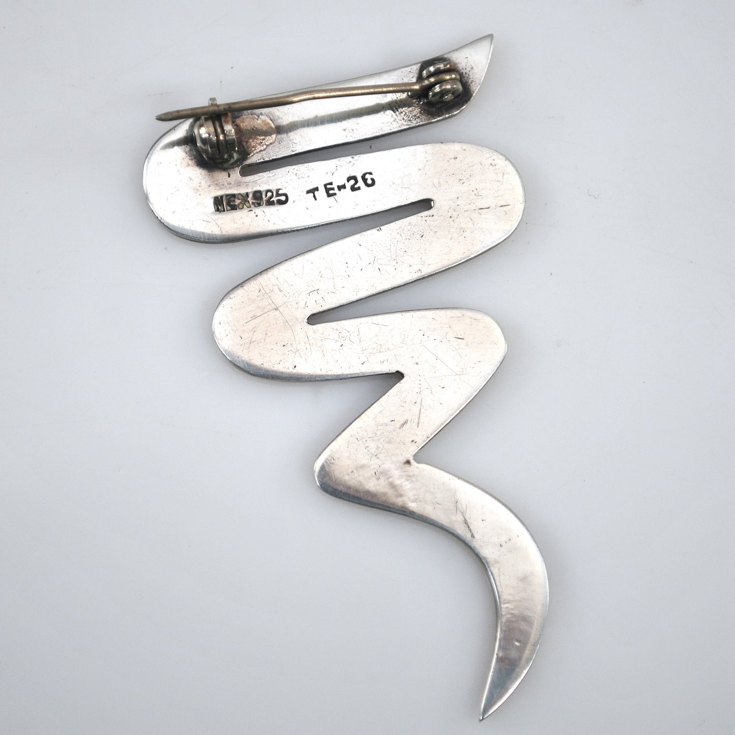 Large Vintage Taxco Sterling Silver Tornado Brooch Pendant