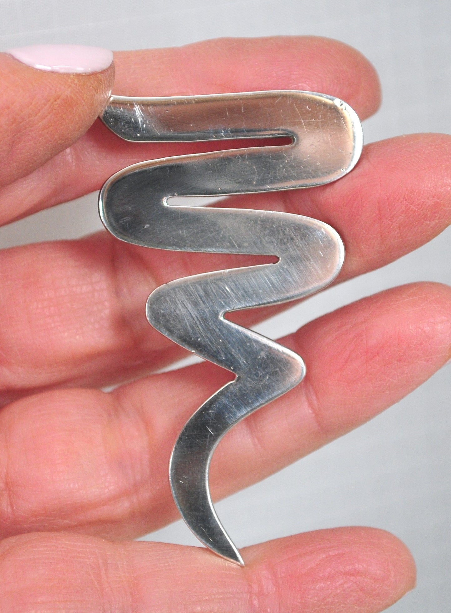 Large Vintage Taxco Sterling Silver Tornado Brooch Pendant