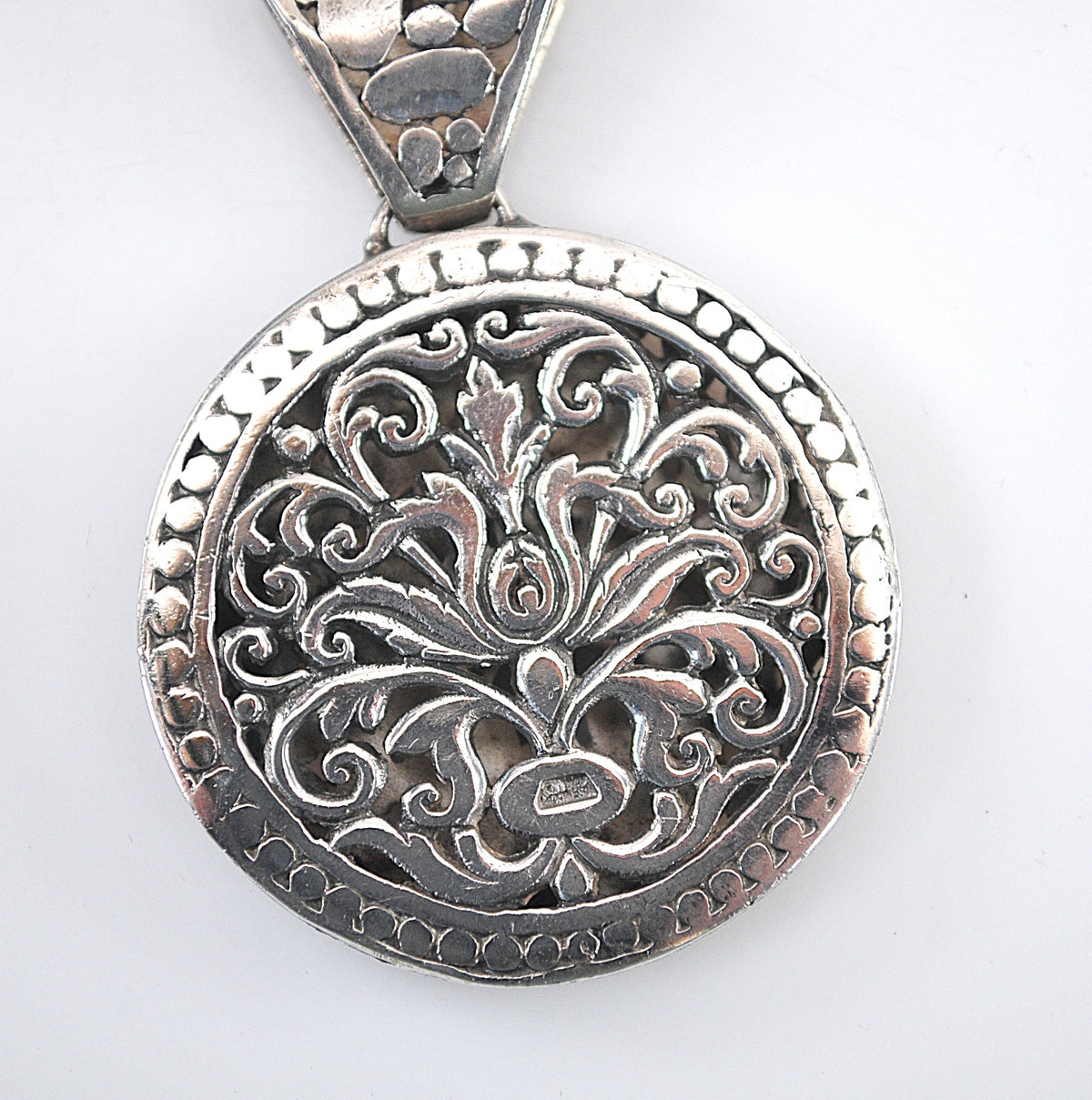 Interlocking Filigree Slider Large Sterling Silver Round Filagree Slider Pendant – Silver Vintage ...