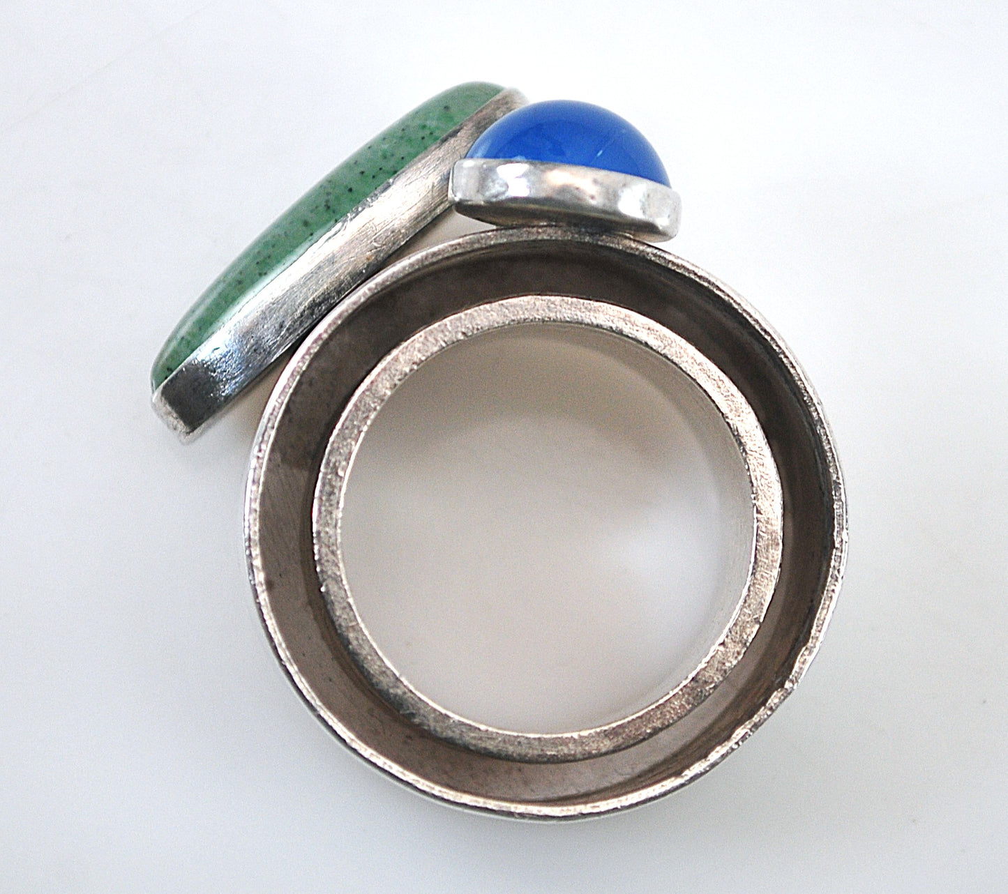 Rebecca Norman Chalcedony Aventurine Sterling Silver Chunky Ring