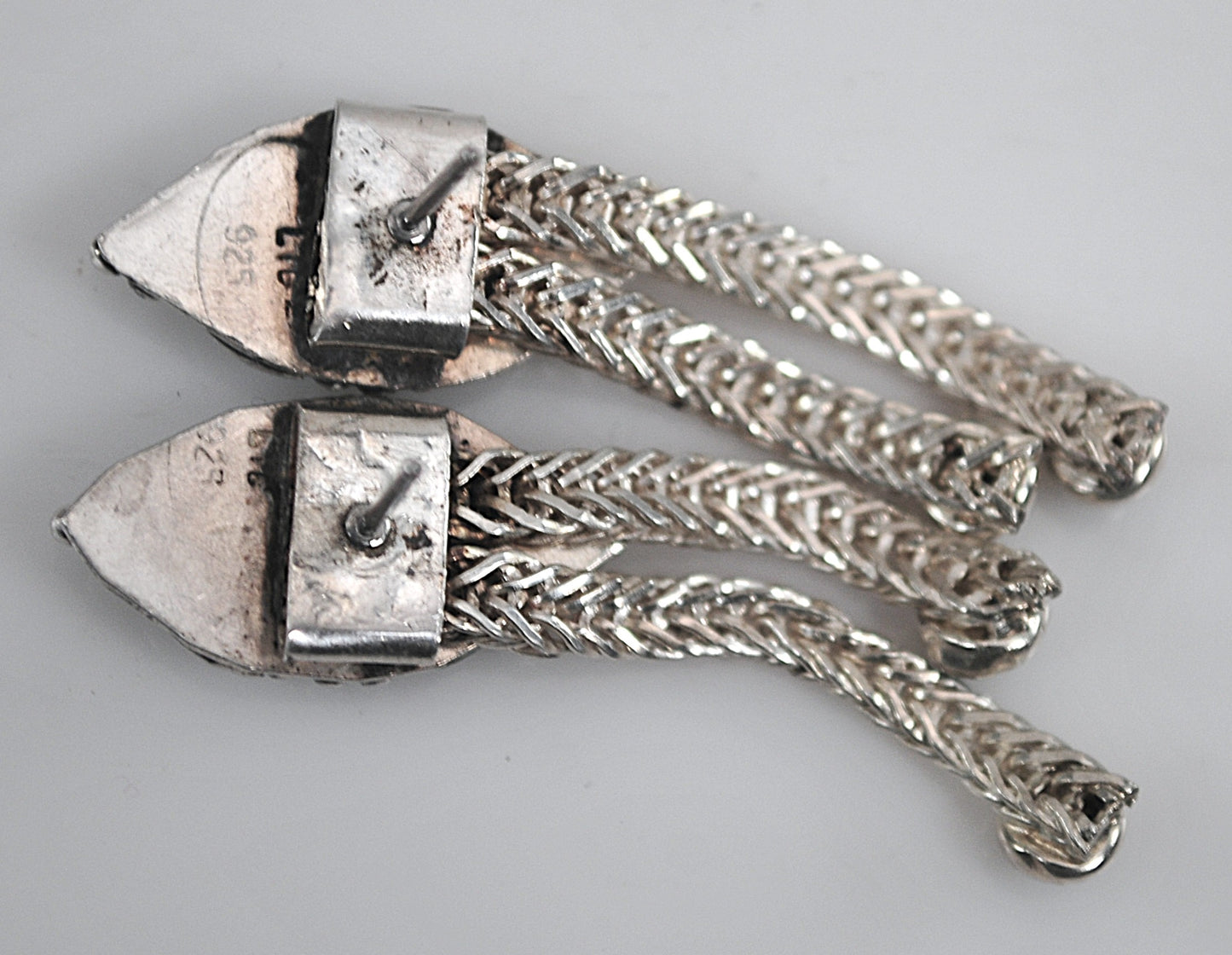 Sterling Silver Signed Black Onyx Earrings