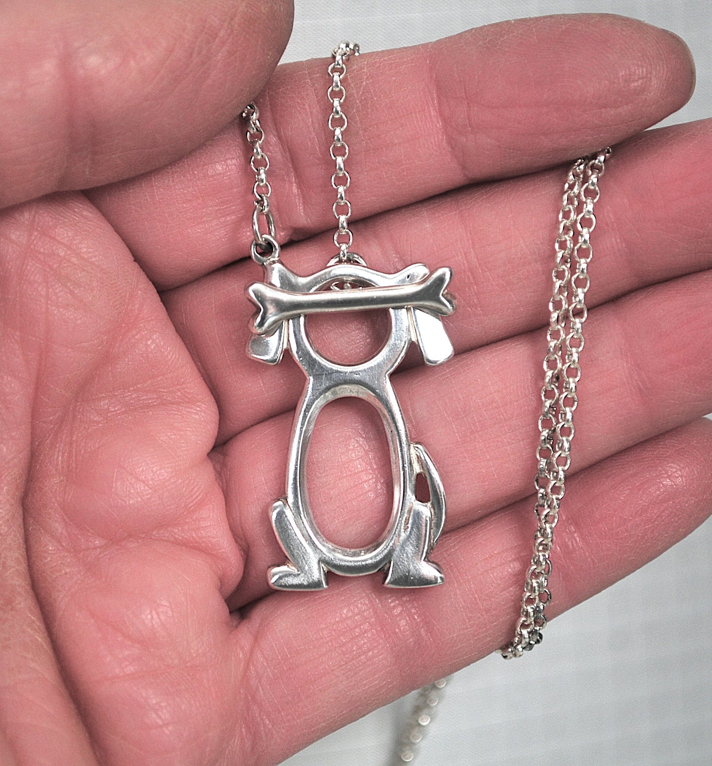 Shube Sterling Silver Toggle Dog Necklace