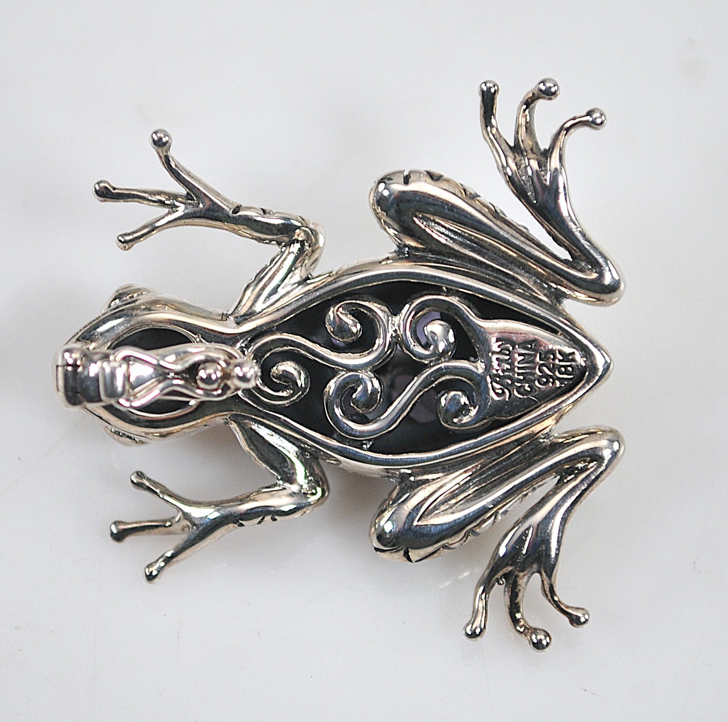 Barbara Bixby Sterling Silver 18K Gold Iolite Frog Enhancer Pendant