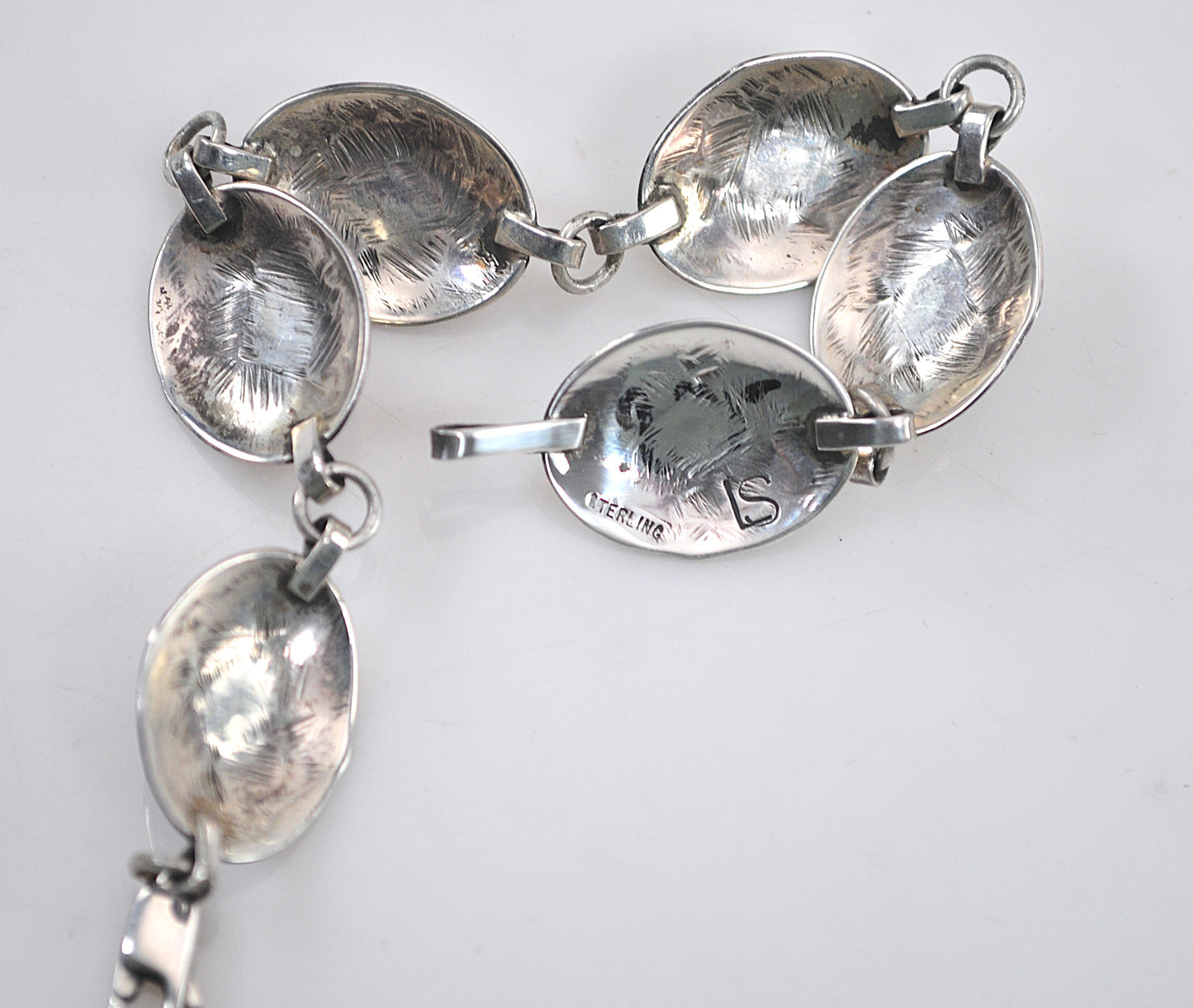 Navajo Sterling Silver Stone Concho Bracelet