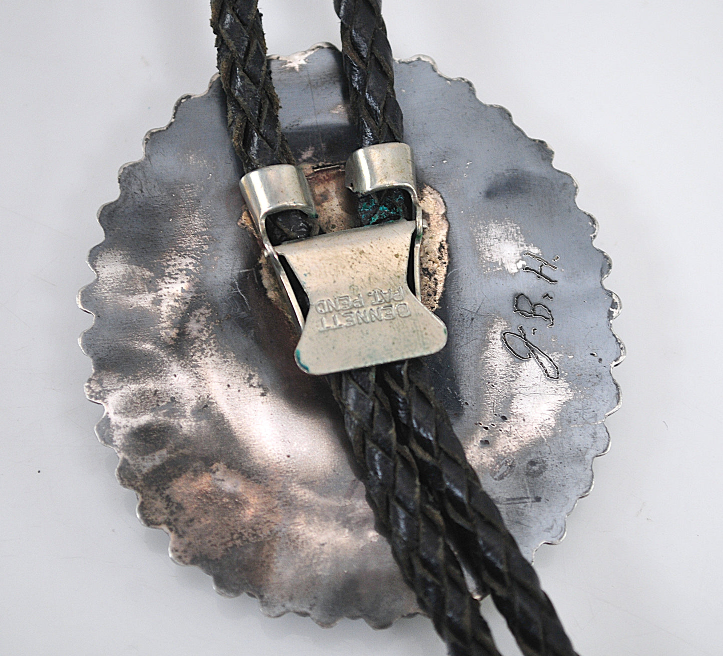 NOT AVAILABLE - Reserved for K - Native American signed Sterling Silver Cardinal Turquoise Bolo Tie