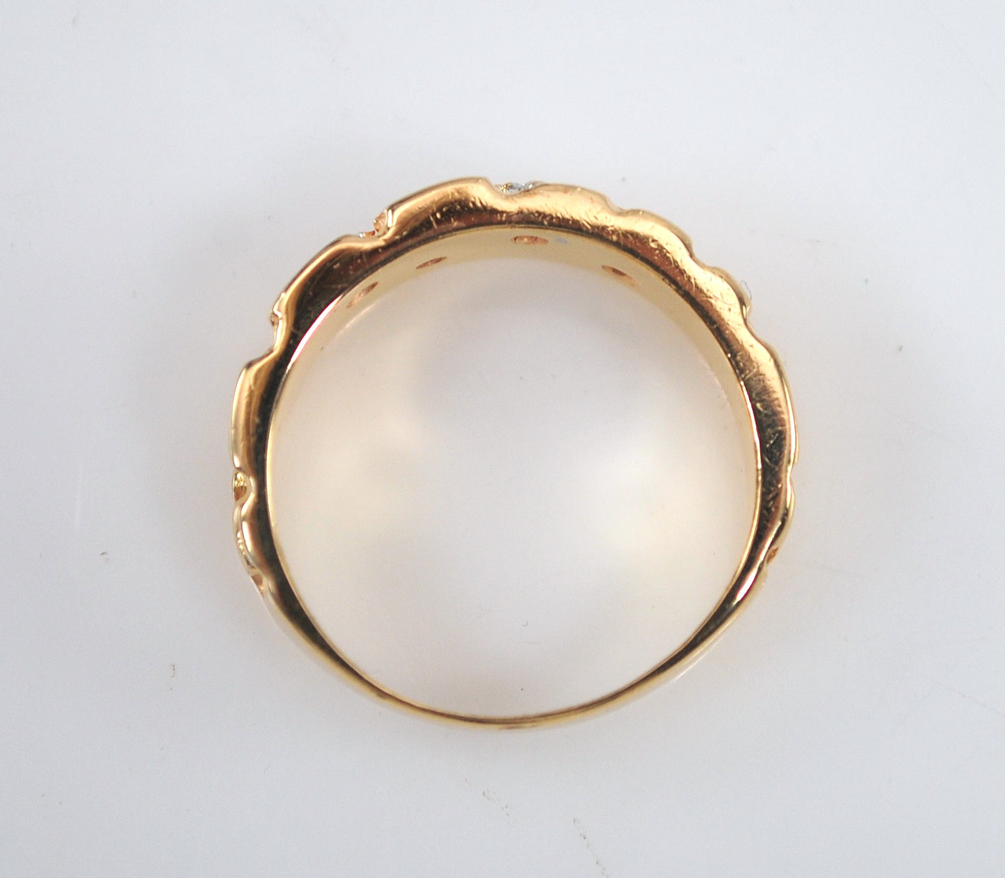 14K Gold Diamond Nugget Ring