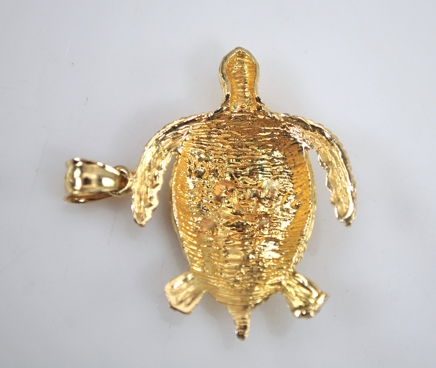 Large 14K Gold Turtle Pendant