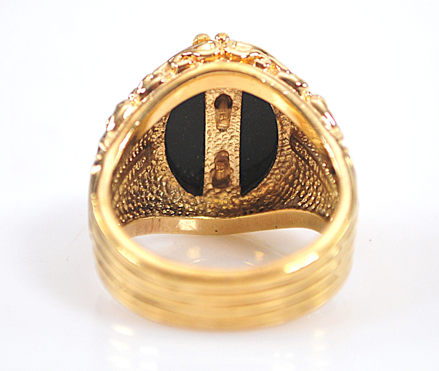 Unisex Franklin Mint Gold over Sterling and 10K Gold Sword in Stone Ring