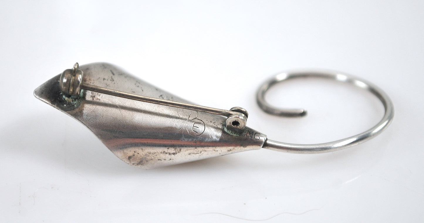 Stuart Nye Sterling Silver Lily Flower Brooch