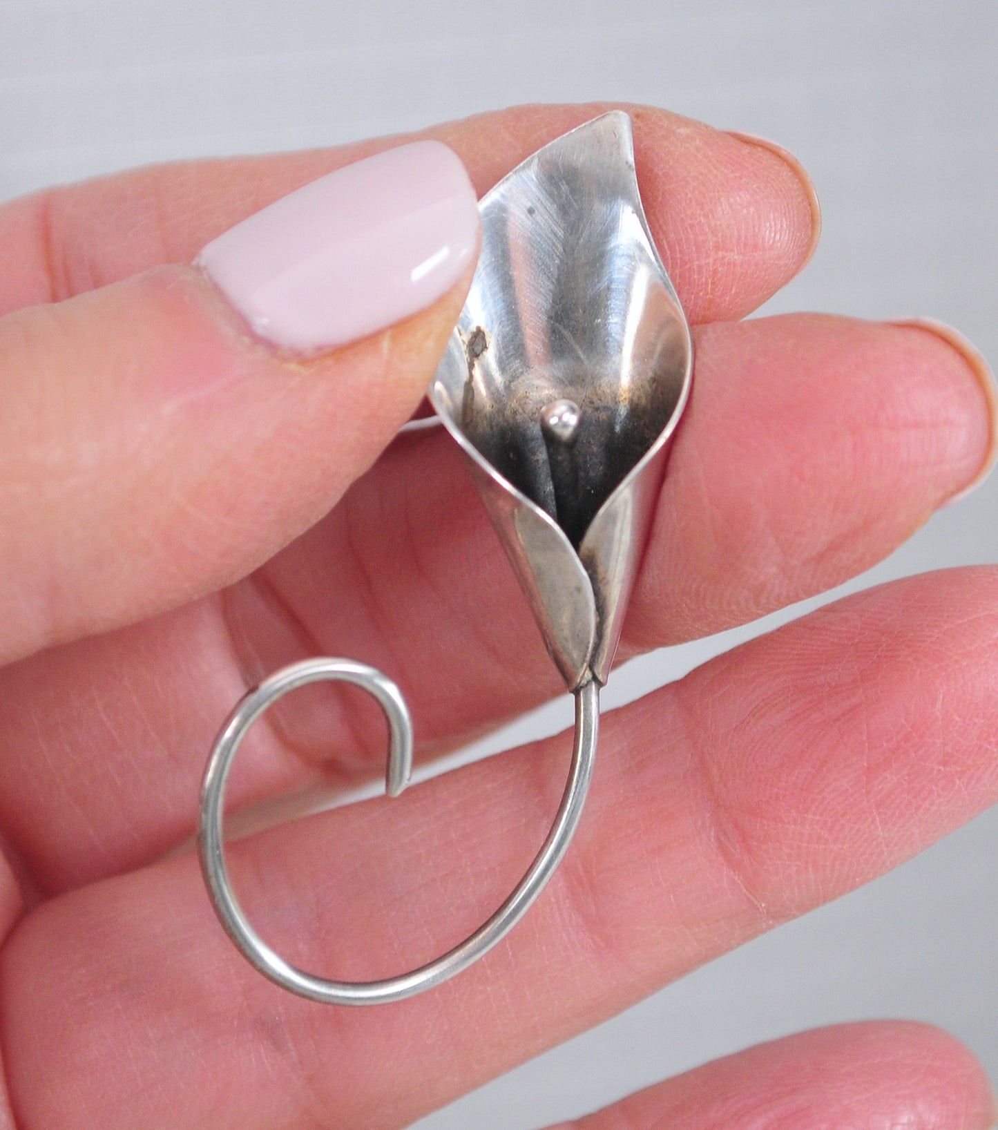 Stuart Nye Sterling Silver Lily Flower Brooch