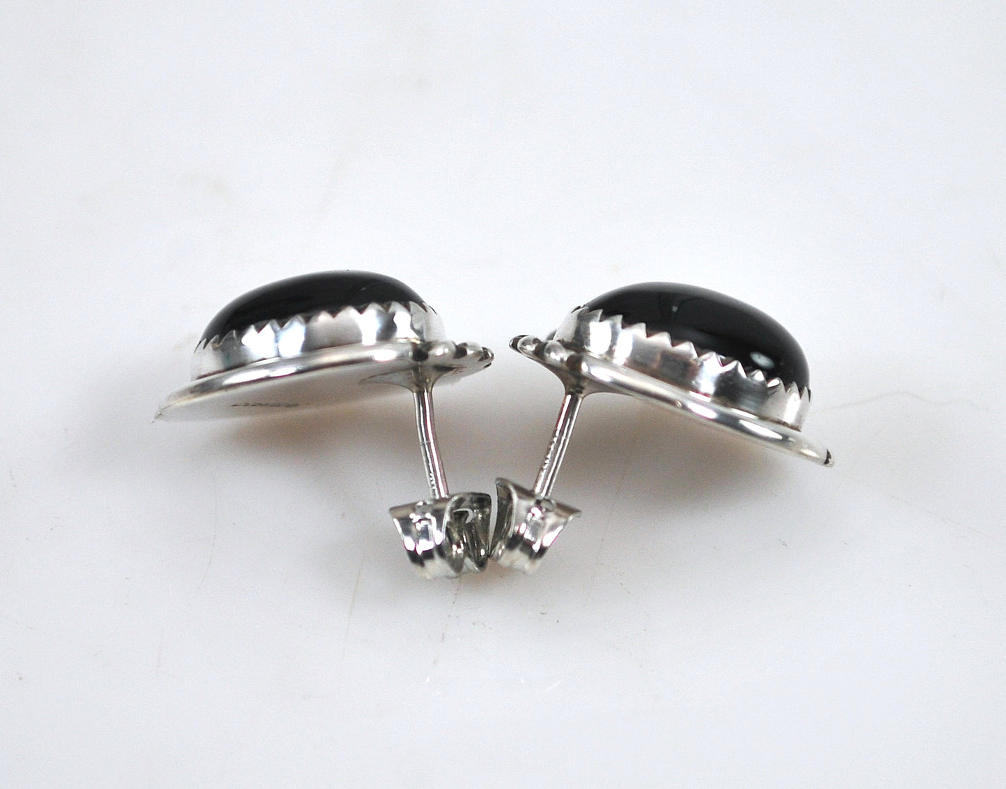 Navajo Sterling Silver Black Onyx Stud Earrings