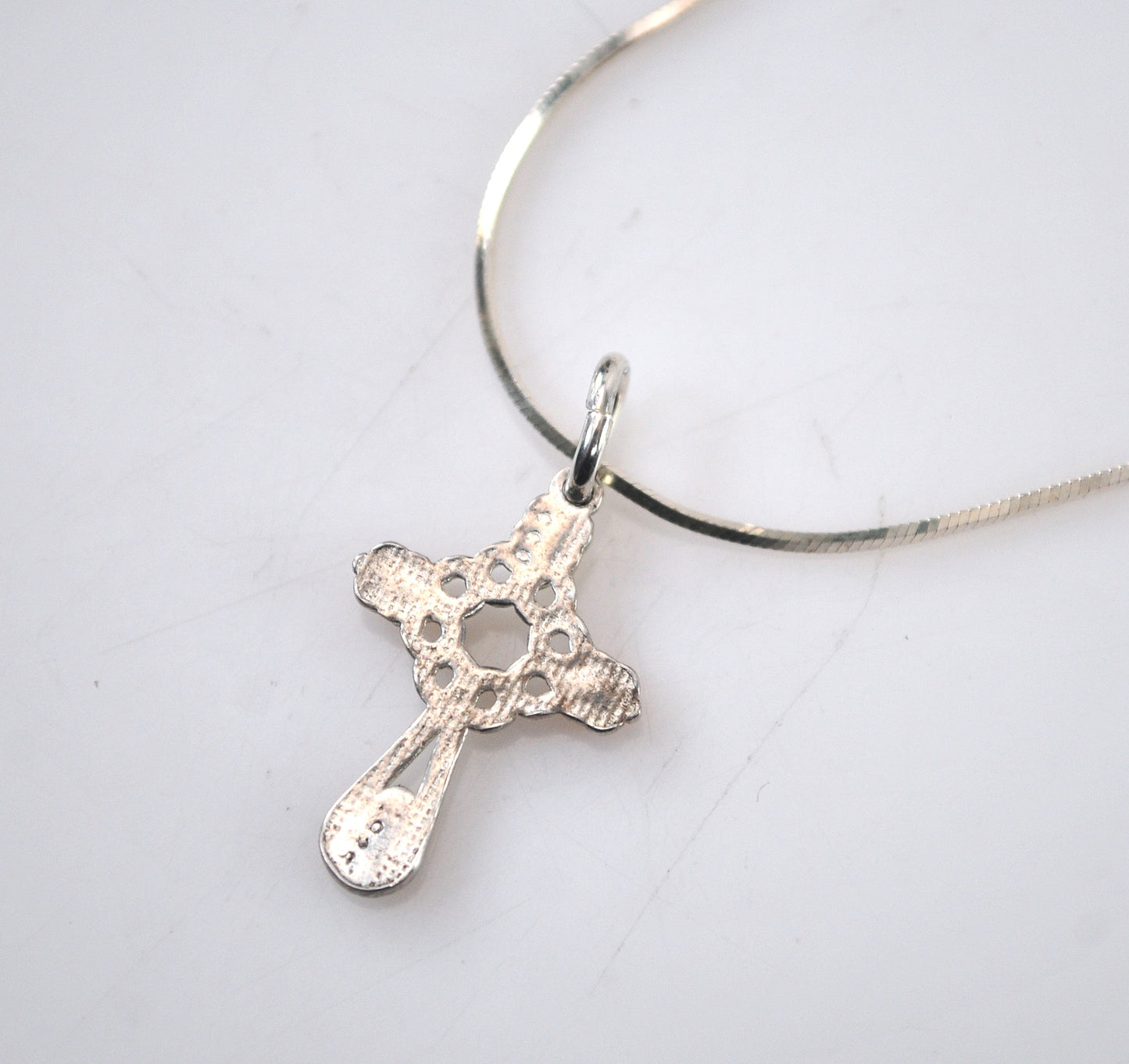 TINY Coleman Black Hills Sterling Silver 12K Gold Rose Leaf Cross Necklace