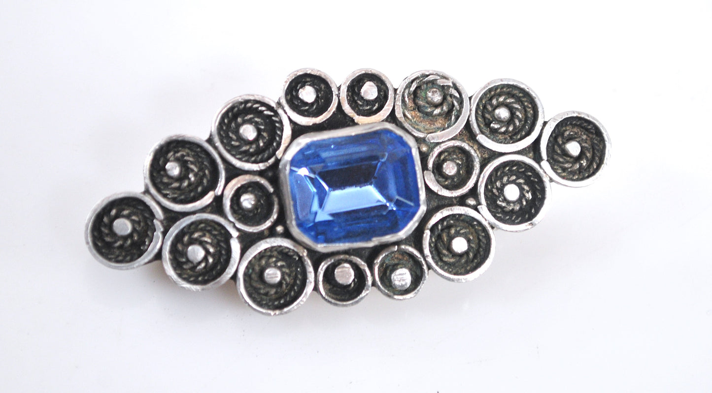 Handmade Sterling Silver Jerusalem Brooch Pendant