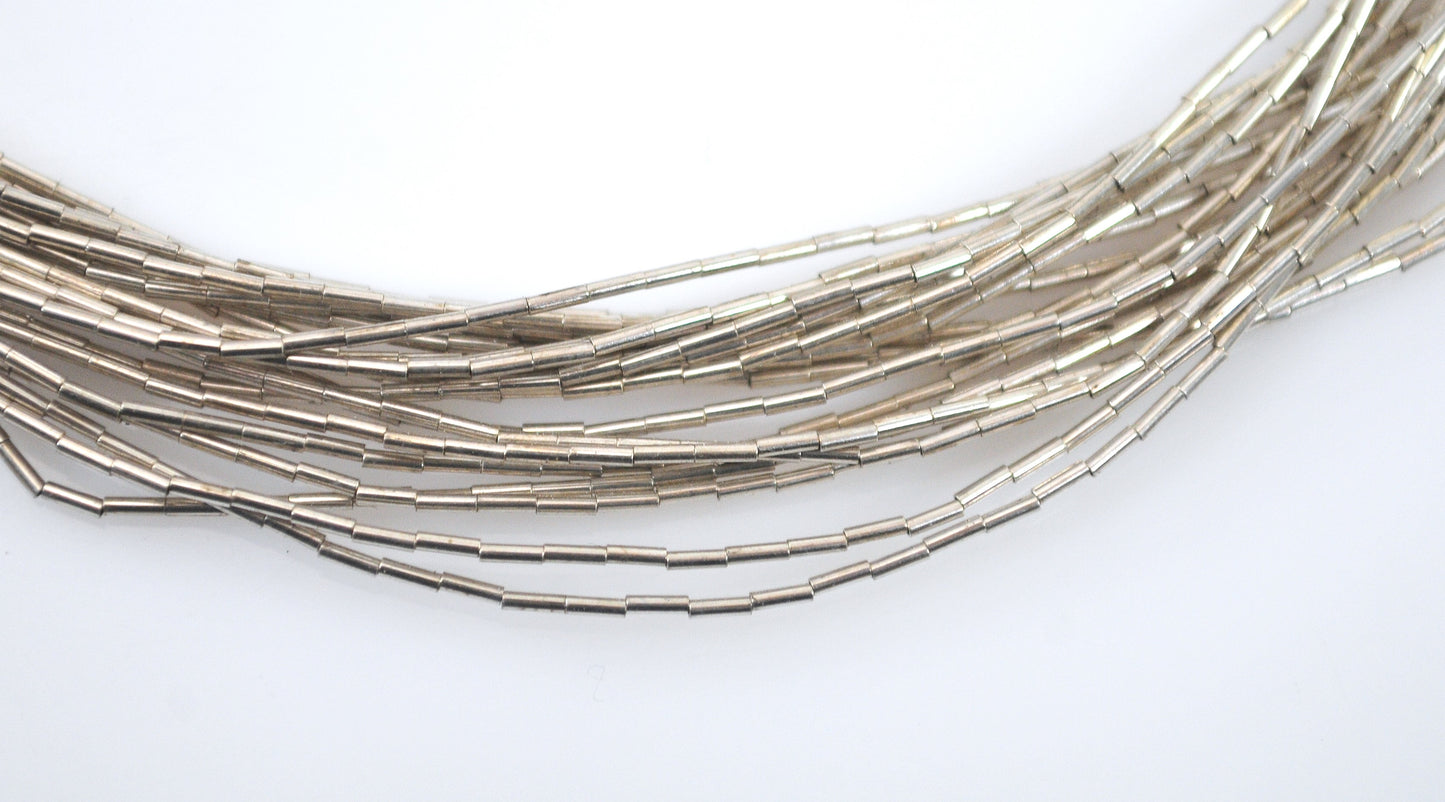 Southwestern 20 Strand Sterling Liquid Silver Necklace