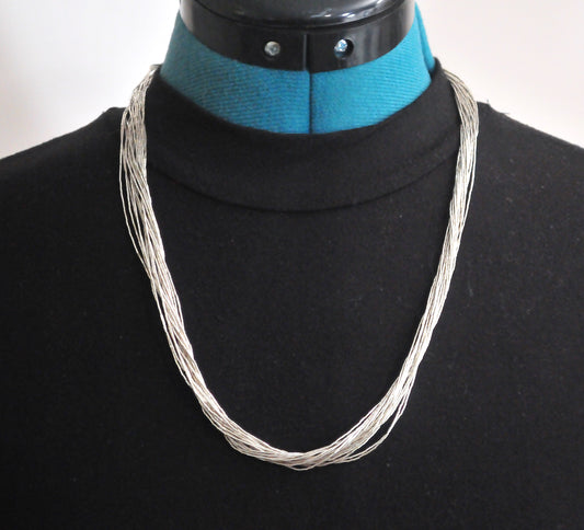 Southwestern 20 Strand Sterling Liquid Silver Necklace