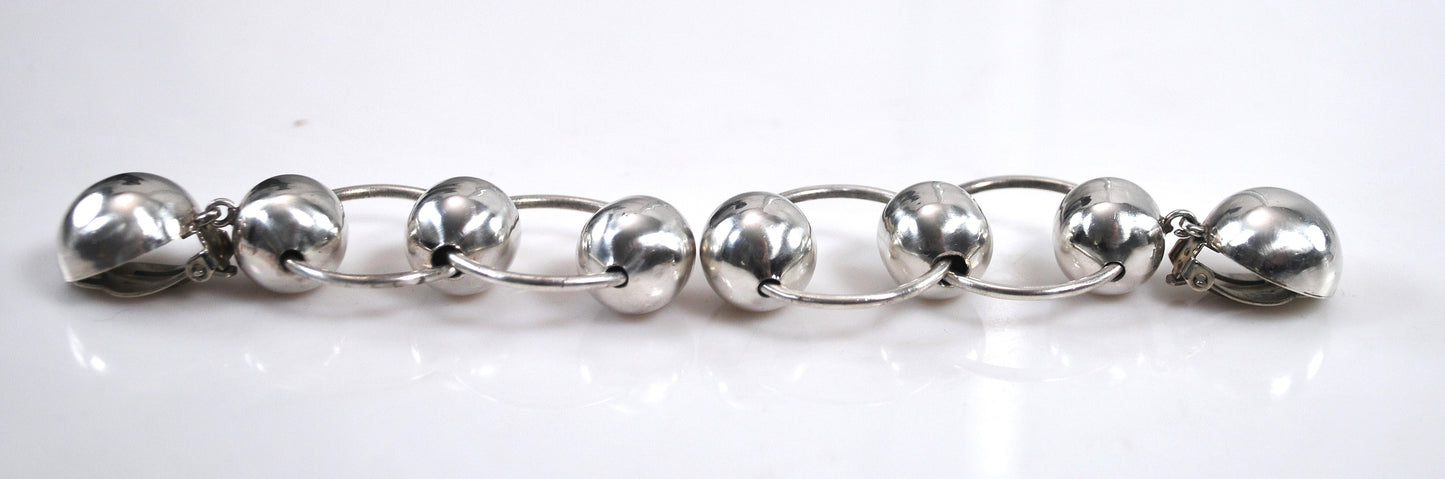 LARGE Taxco Sterling Silver Statement Earrings