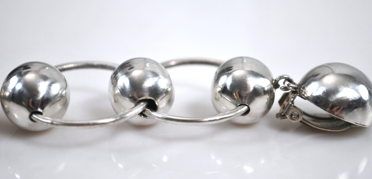 LARGE Taxco Sterling Silver Statement Earrings